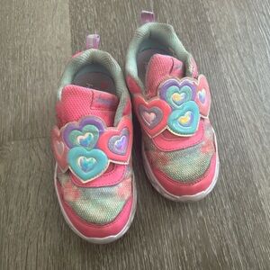 Sketchers Valentine 9C Kids Shoes with Light Up Heart Velcro Sneakers